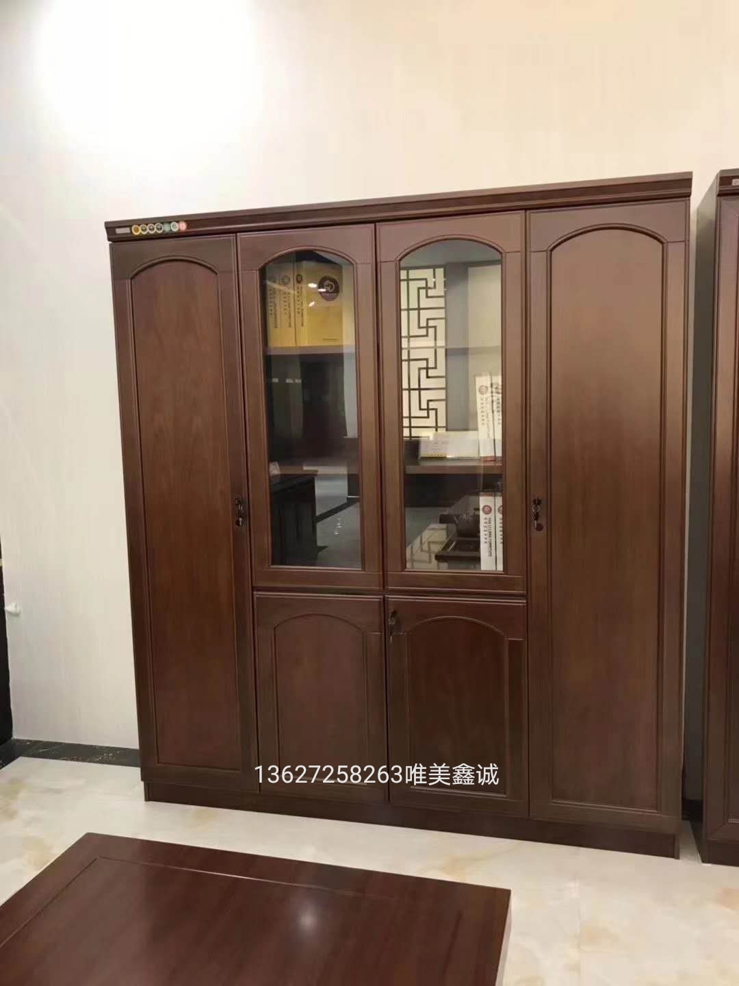 实木油漆文件柜WM-BC--4门