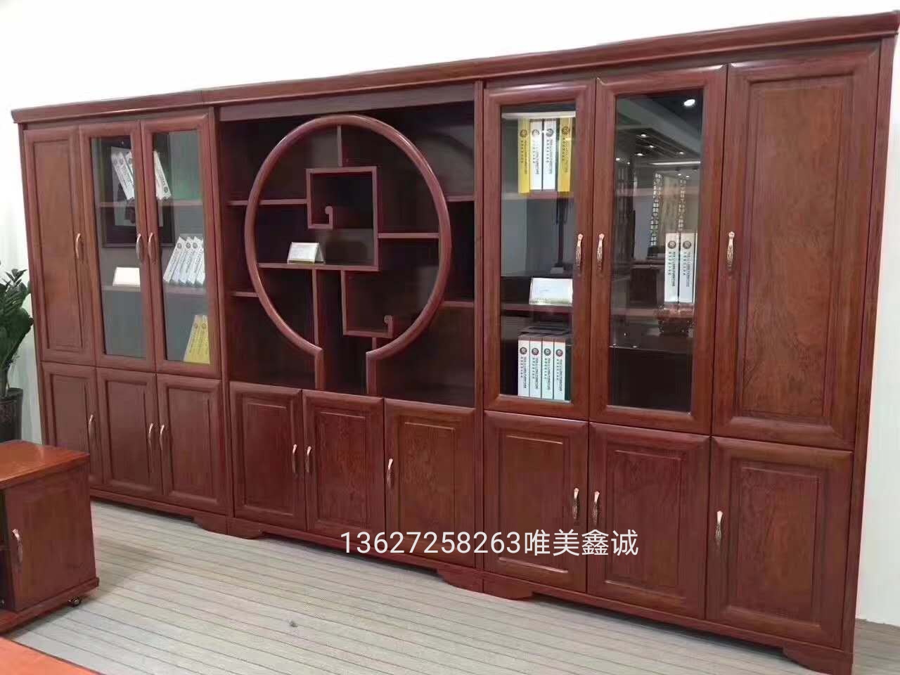 实木油漆文件柜WM-BC-9门